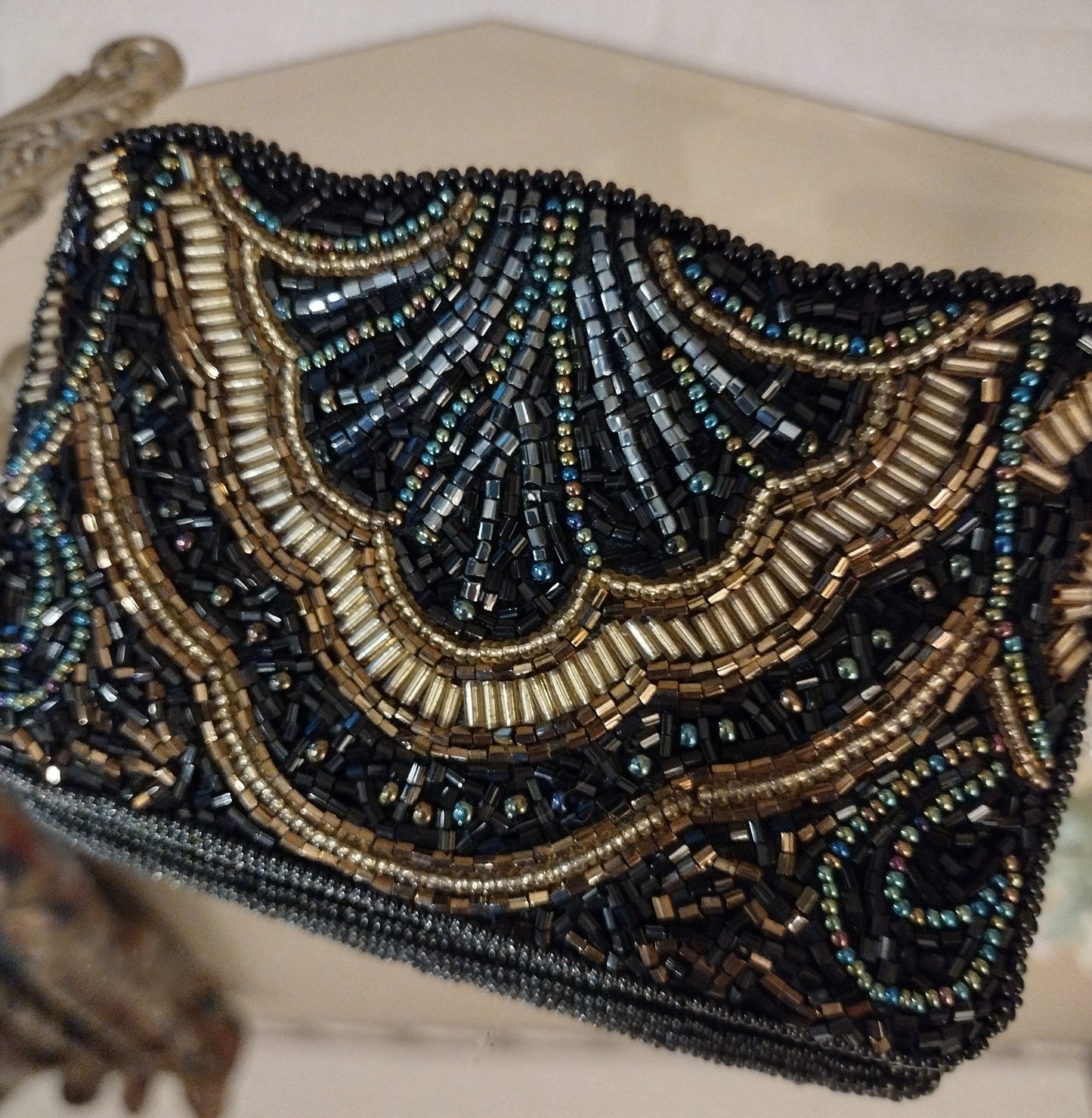 Black & Jewel Tone Beaded Coin Purse - Talbots (Retired)