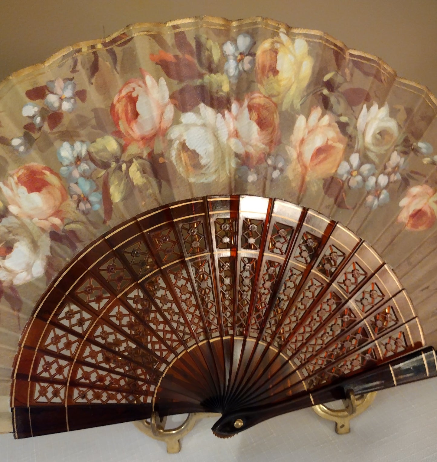 Ladies Folding Boudoir Fan - Handmade in Spain