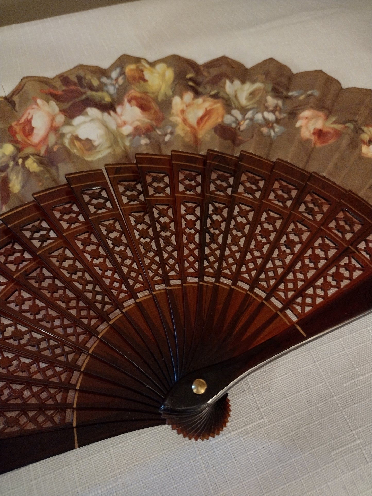 Ladies Folding Boudoir Fan - Handmade in Spain