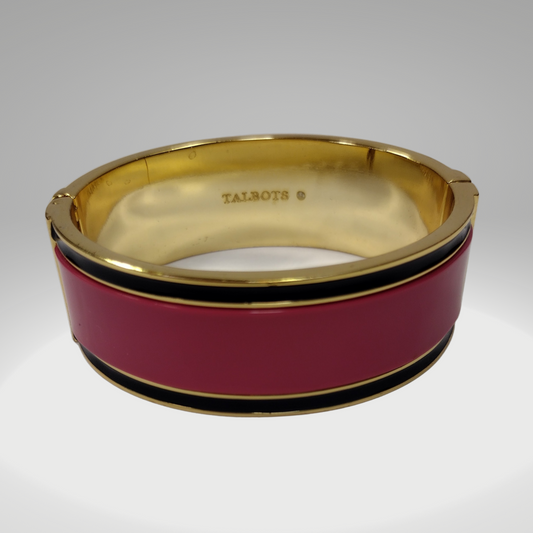 Classic Pink & Navy Enamel Bangle Bracelet with Magnetic Closure - Talbots